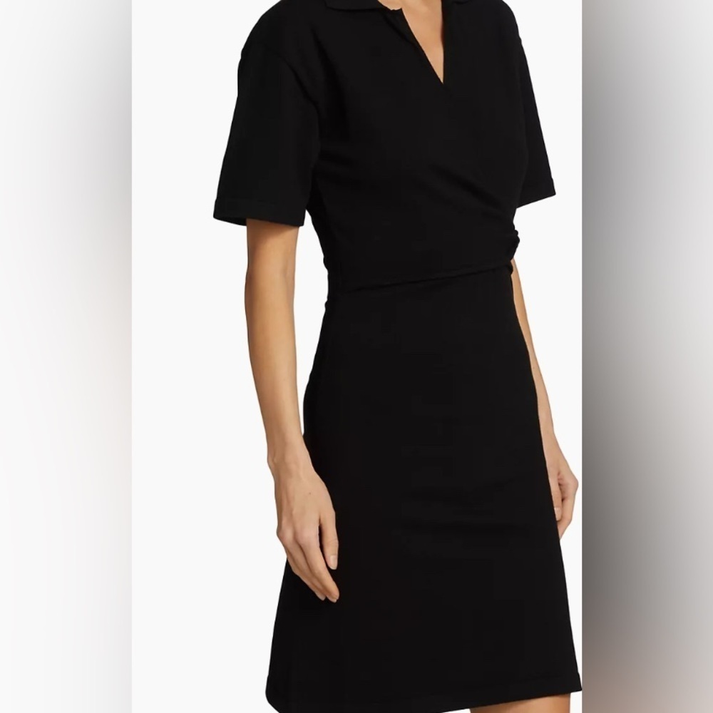 NWT Derek Lam 10 Crosby Raylen Twist Short-Sleeve Black Dress (Medium) - Picture 3 of 13